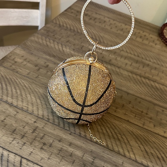 Handbags - Gold Basketball Clutch Bag